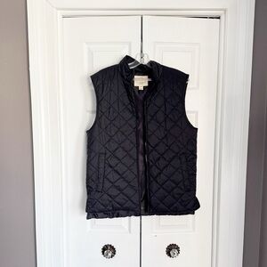 Men's Black Quilted Zip-Front Vest
